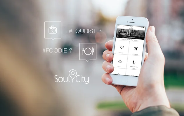 Écrans de l’application mobile Soul.City